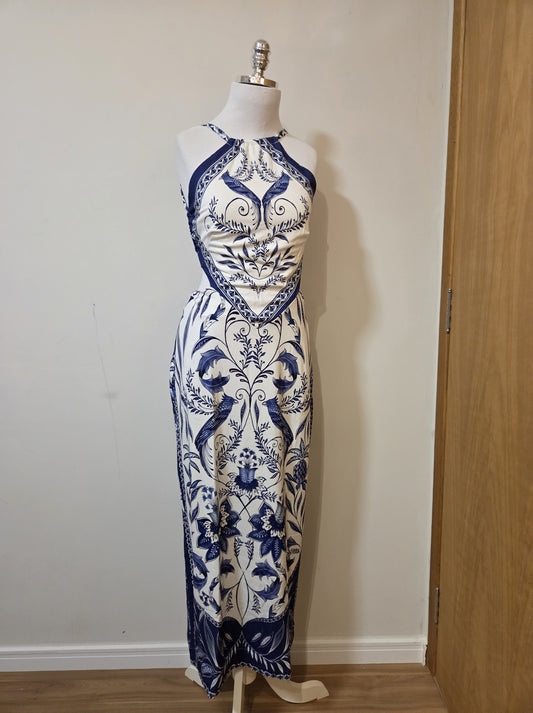 Vestido Farm Azul Floral Nina