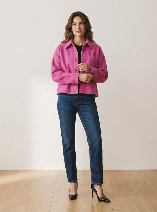 Camisa Animale Lã Rosa Flox