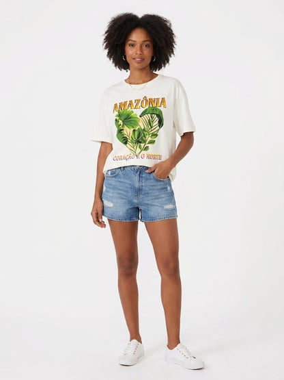 T-shirt Farm Amazônia Coração é o Norte - Branco