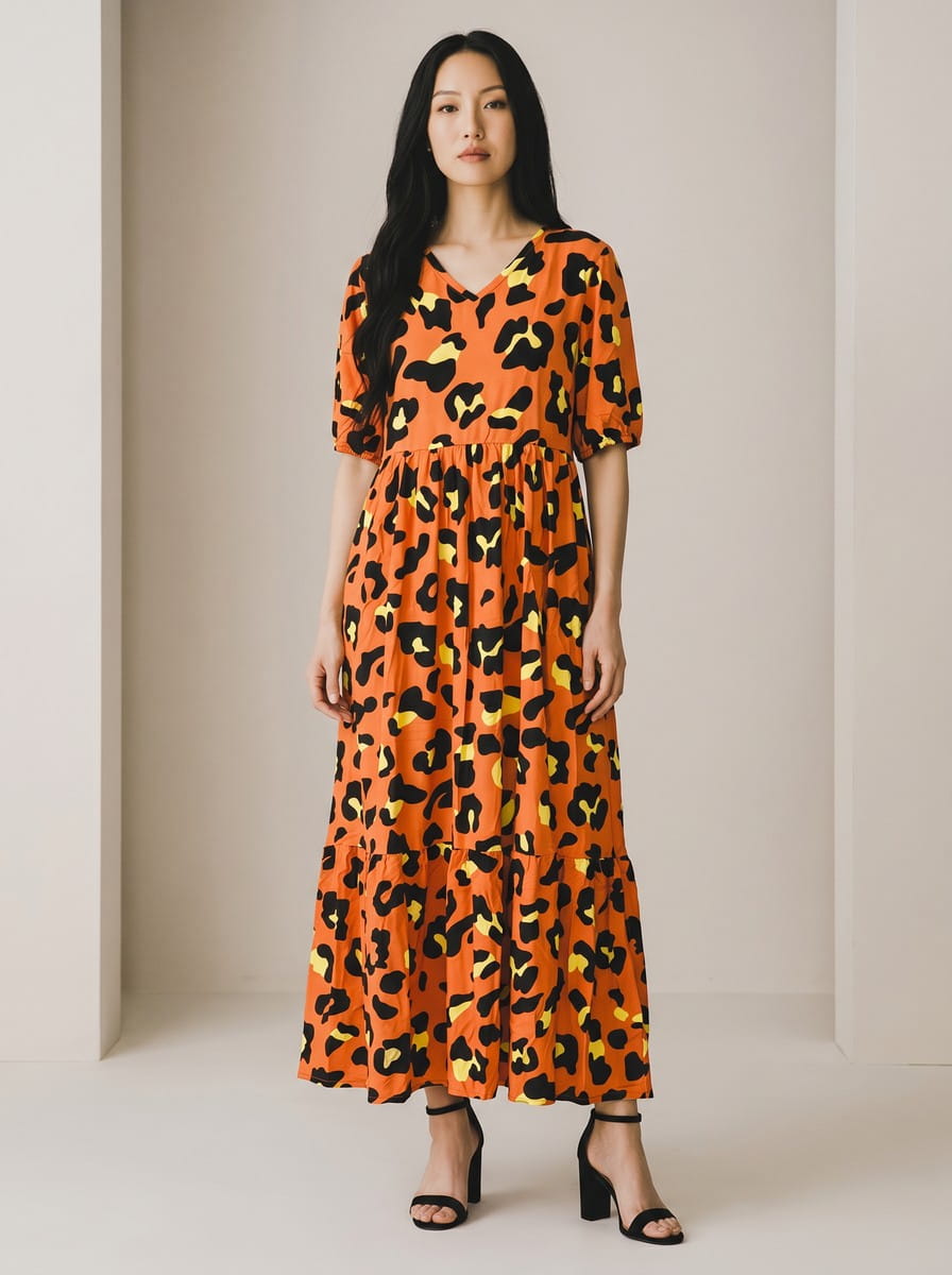 Vestido Berry Animal Print Terracota