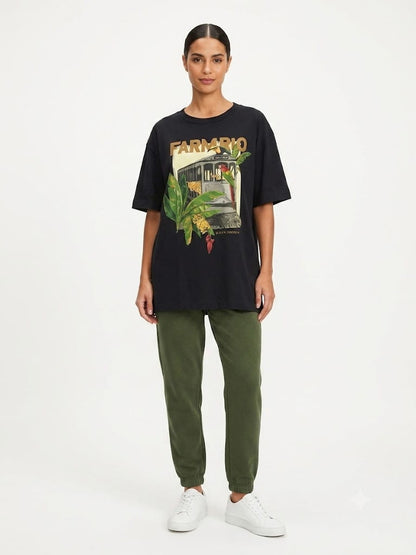 Camiseta Farm Bonde Lotado Preto - Modelagem Média