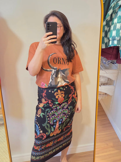 Camiseta  Farm Corno Manso Cacau