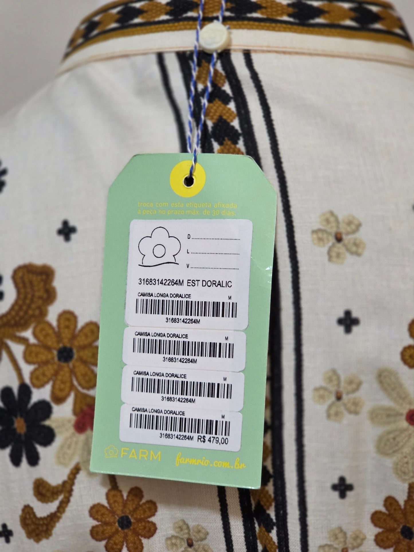 Chemise Farm Doralice Floral Off