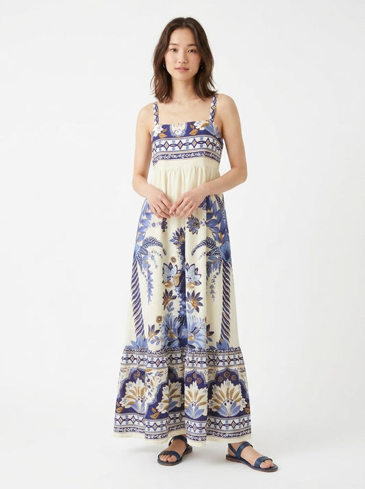Vestido Farm Azul Floral