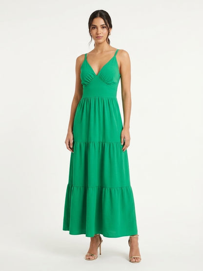 Vestido Verde Bandeira Longo Três Marias
