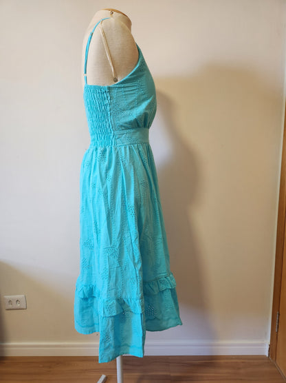 Vestido Rosa Boneca Azul Turquesa Laise
