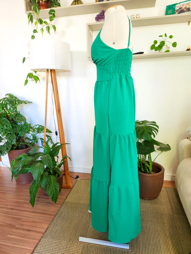 Vestido Verde Bandeira Longo Três Marias