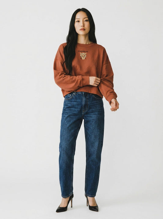 Blusa Farm Moletinho Onça Estampada Terracota