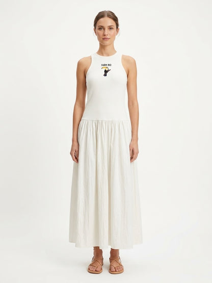 Vestido Farm Tucano Bordado Branco/Off White