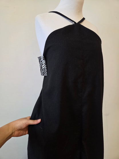 Macacão Uso Assim Preto Liso Linho