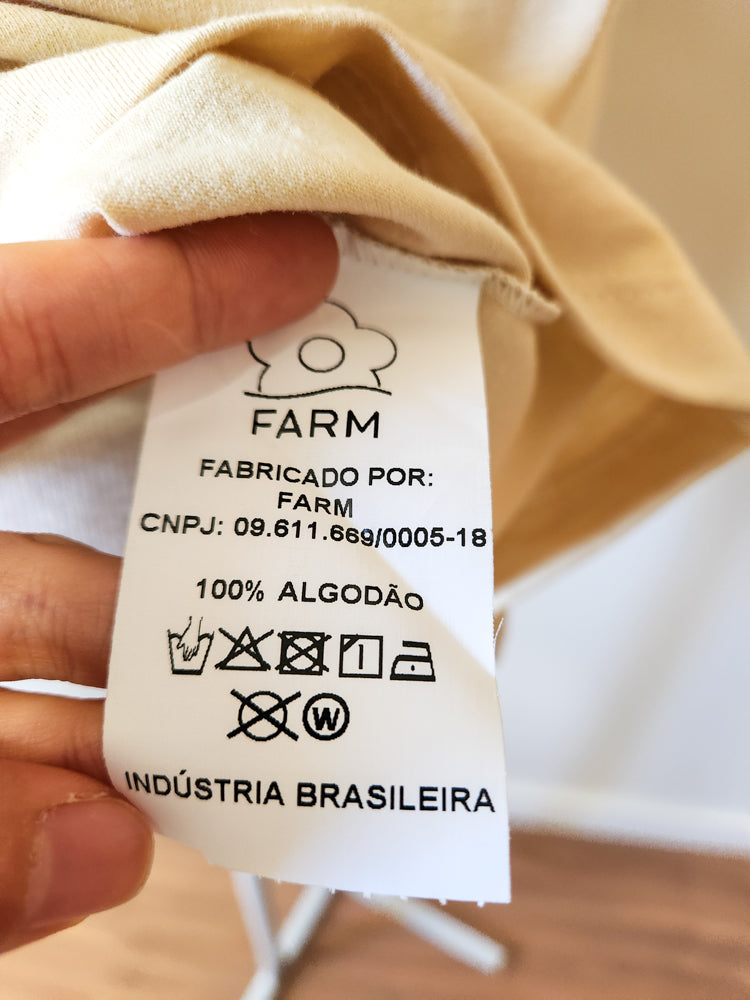 T-shirt Farm Amazônia Coração é o Norte - Creme