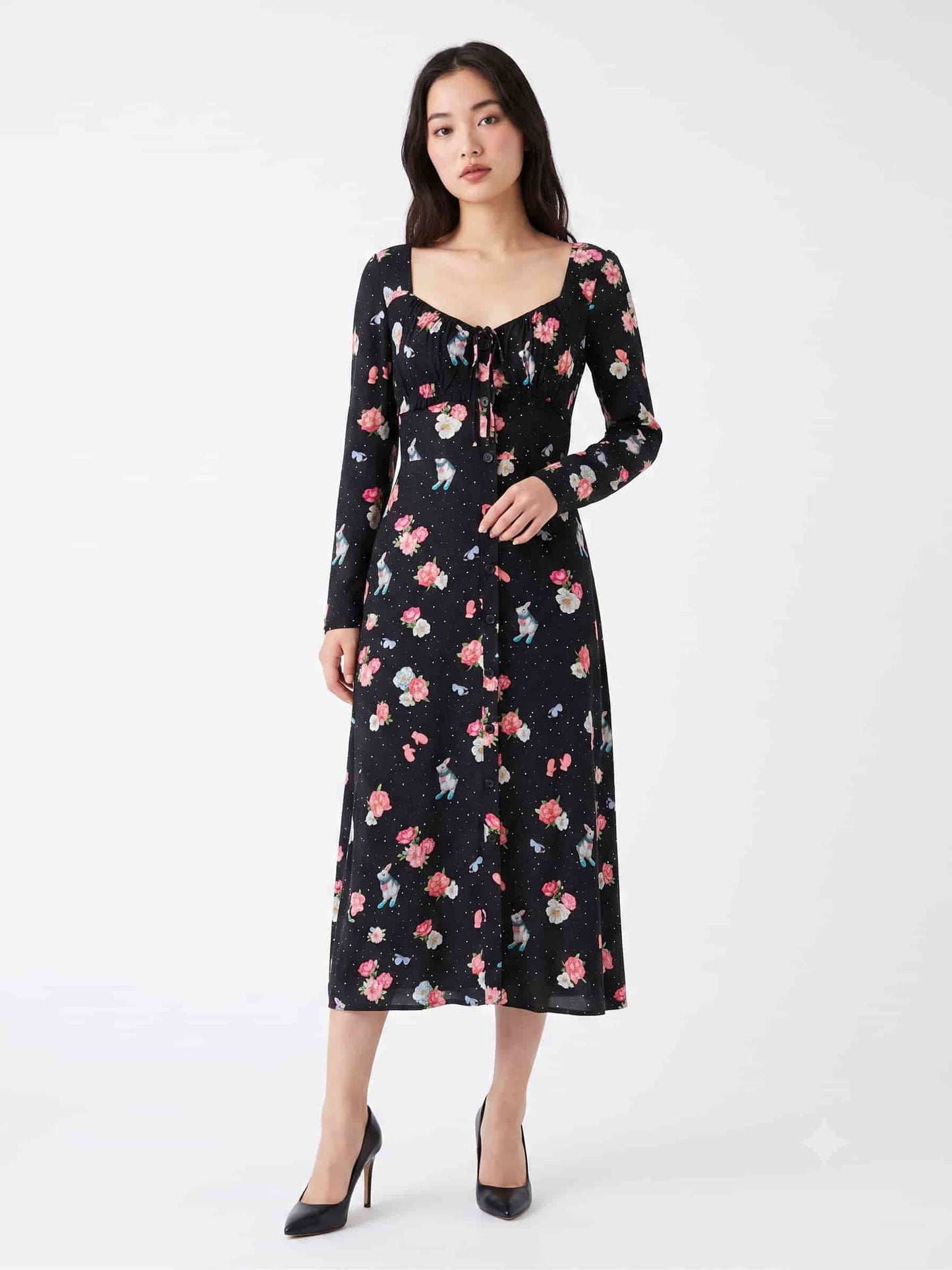 Vestido Antix Midi Passeio na Neve