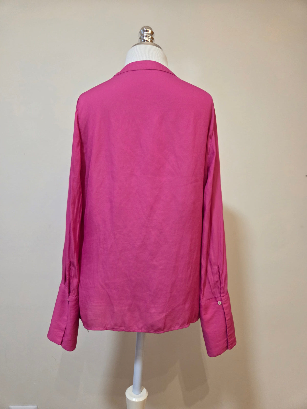 Blusa Transpassada com Drapeado Zara Basic Rosa Pink