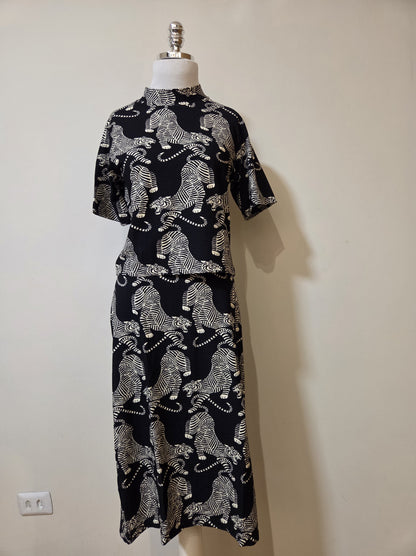 Conjunto Farm Estampa Tigres Preto e Branco