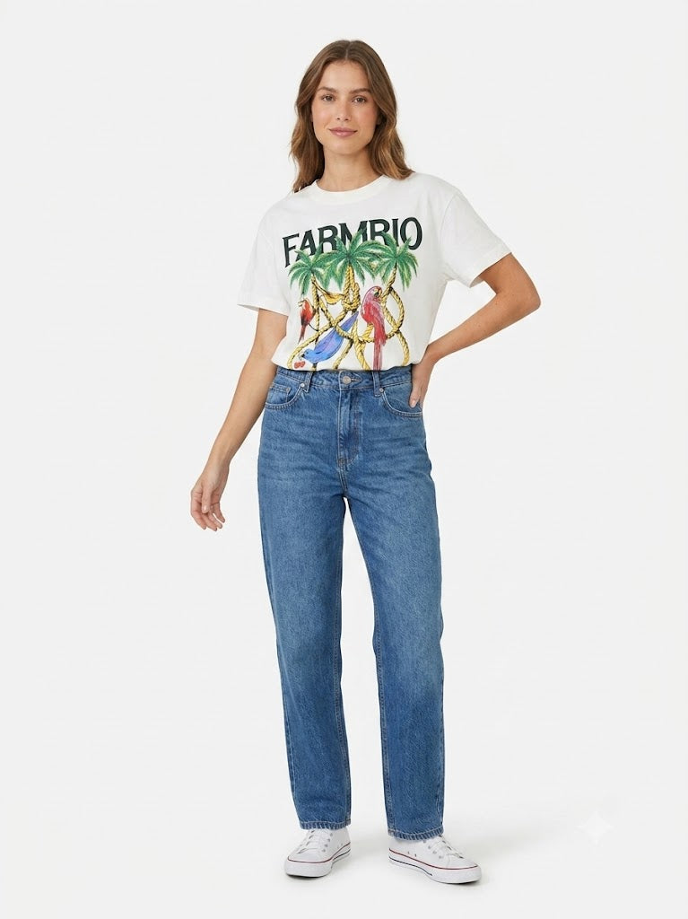 Camiseta Farm Cordas e Aves Coloridas