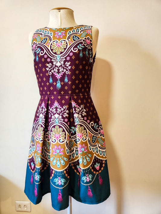 Vestido Antix Curto Floral Roxo