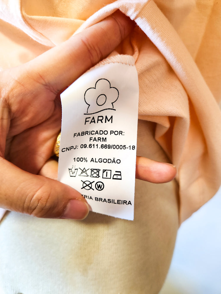 Camiseta Farm Rosa Estampa Bananeira - Verde musgo