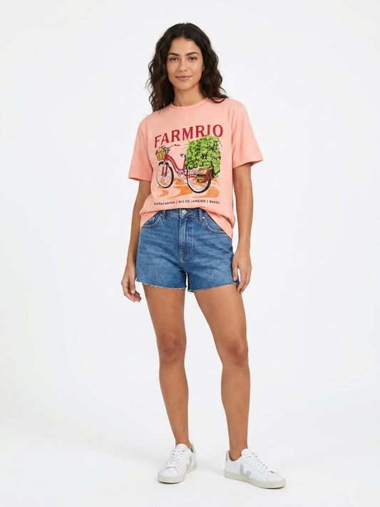 Camiseta Farm Rosa Begônia Copacabana