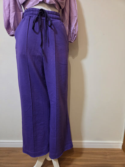 Calça Farm Pantalona Moletom Roxo