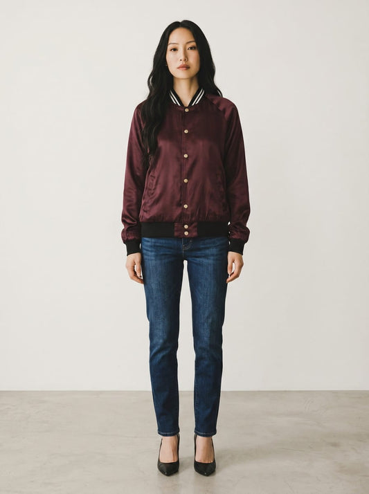 Jaqueta Bomber Forever 21 Men | Vinho Acetinado Flanelada