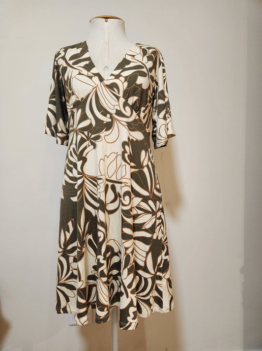 Vestido Zinzane Curto Floral Verde