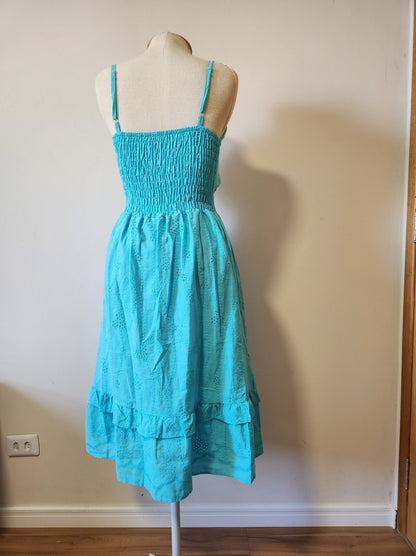 Vestido Rosa Boneca Azul Turquesa Laise