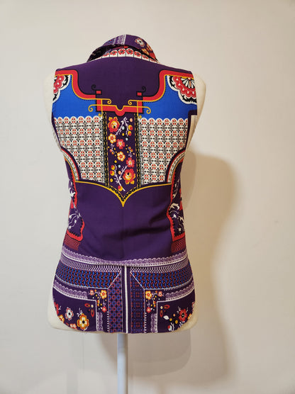 Blusinha Farm Lenço e Floral Roxo