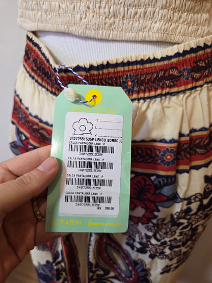Calça Farm Pantalona Lenço Borboleta