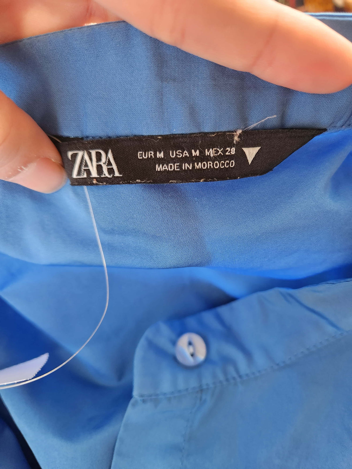 Vestido Zara Curto Azul Petróleo