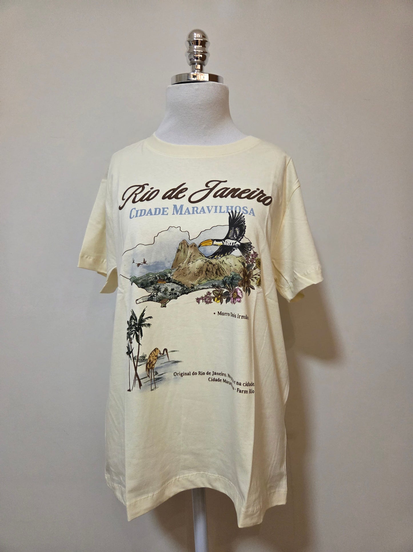 Camiseta Farm Mapa Rio Bege - Modelagem Fit
