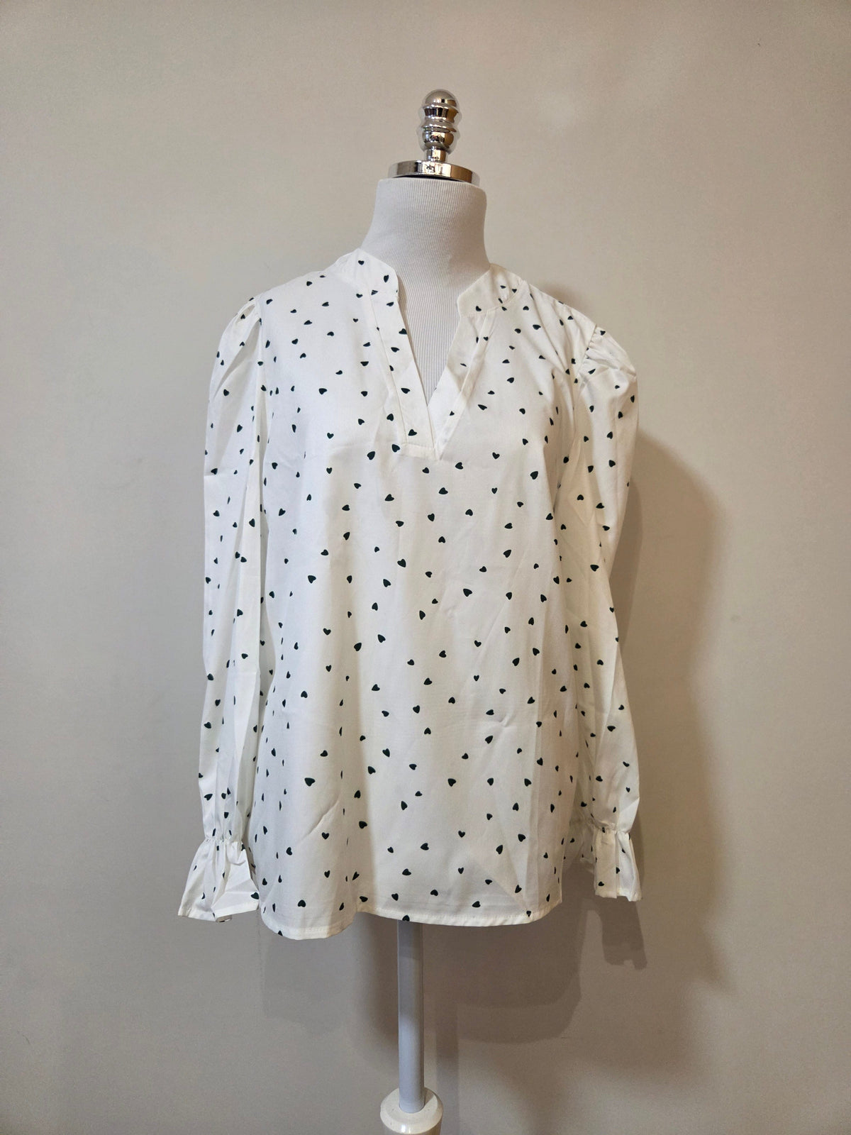 Blusinha Shein Corações Manga Longa