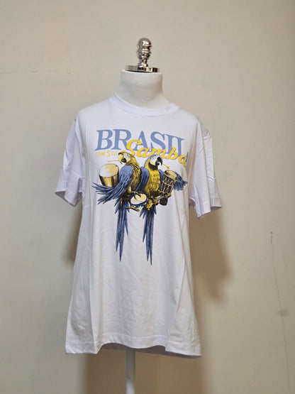 Camiseta Farm Brasil Samba Branca - Modelagem Média