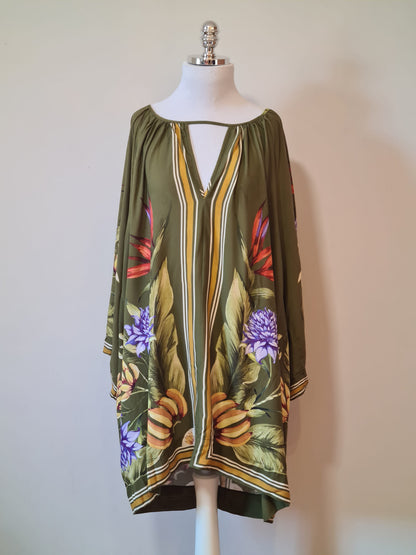 Vestido Farm Curto Lenço Tropical