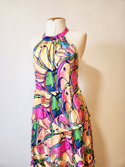 Vestido Farm Bananas Coloridas Frente Única
