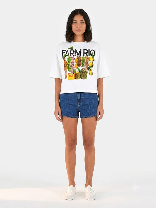 Camiseta Farm Feirinha Box - Fundo Branco