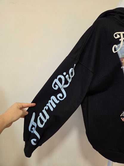 Moletom com Capuz Farm Oversized Vira Lata Preto