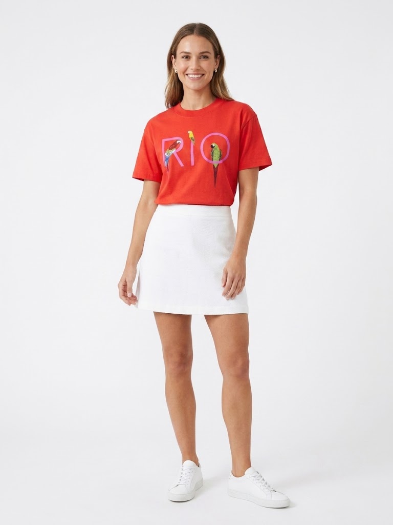 Camiseta Farm Rio Pássaros Vermelha
