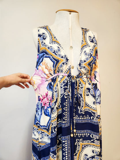 Vestido Farm Lenço Floral Pontas