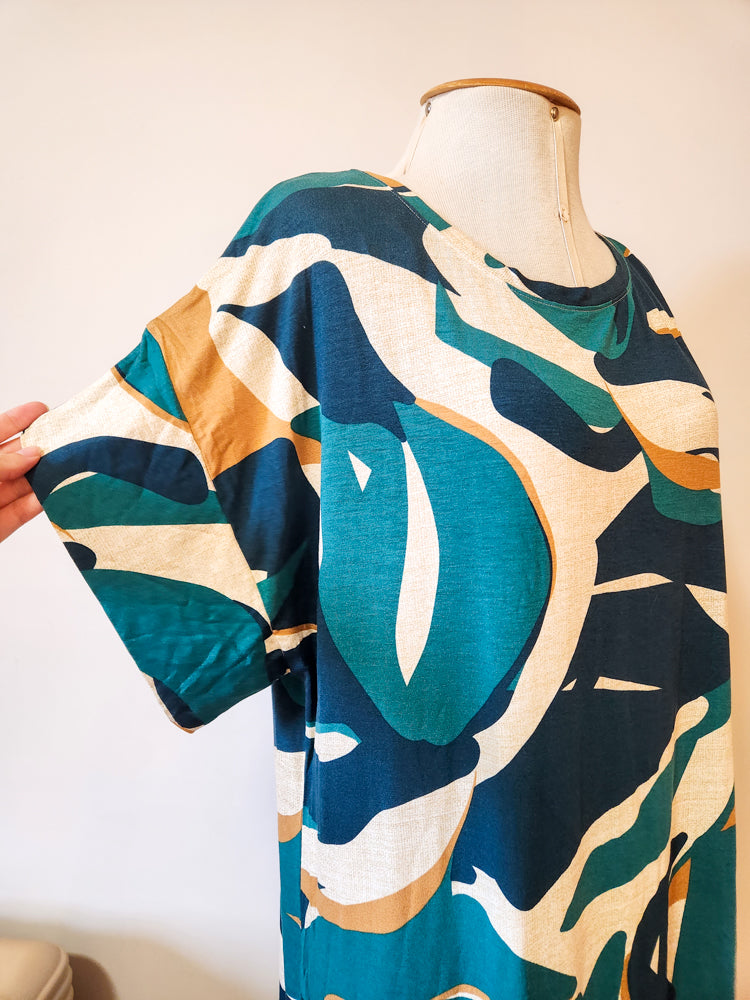 Vestido W Space Folhagens em Viscose