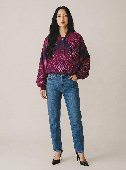 Blusa Farm Cropped Farm Roxo Alba Oversized