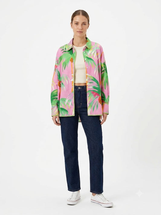 Camisa Farm Coqueiral Rosa