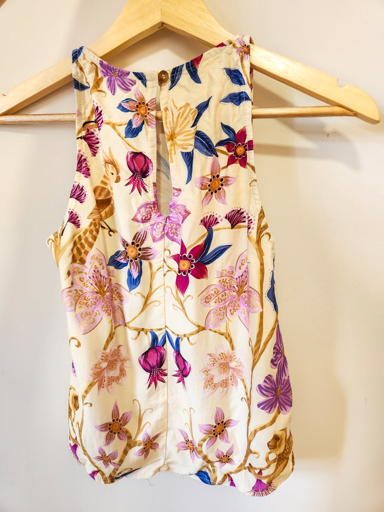 Regata Farm Floral Tom de Lilás e Roxo