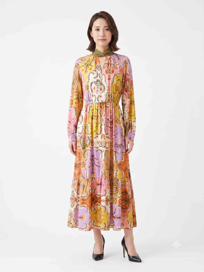 Vestido Antix Midi Jardim Floral