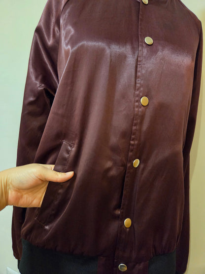 Jaqueta Bomber Forever 21 Men | Vinho Acetinado Flanelada