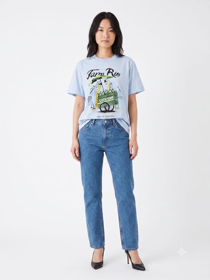 Camiseta Farm Coco Verde Azul Fit