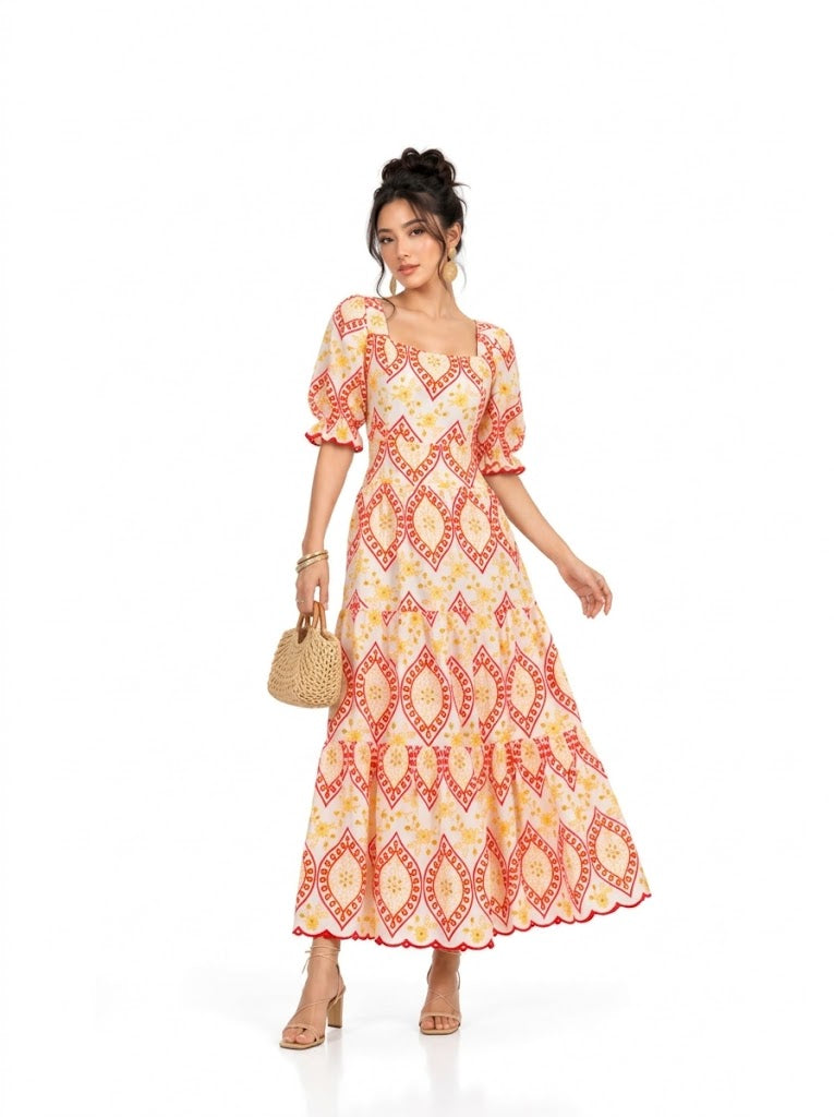 Vestido Berry Market Midi em Laise