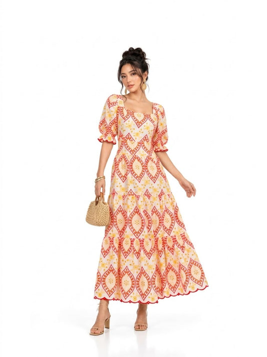 Vestido Berry Market Midi em Laise