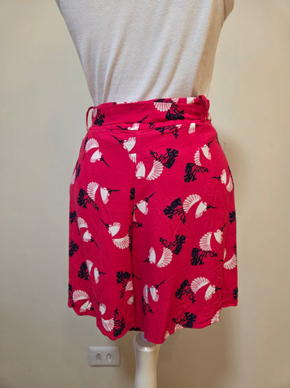 Short Estampado com Faixa de Amarração Maria Filó Rosa