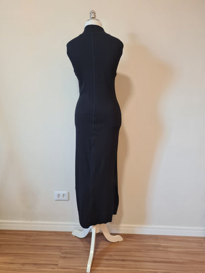Vestido Calvin Klein Midi Regata Preto
