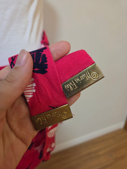 Short Estampado com Faixa de Amarração Maria Filó Rosa